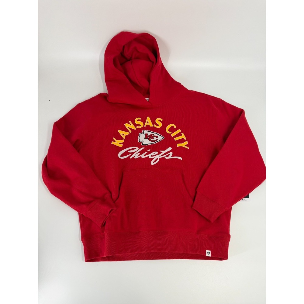Kansas City Chiefs Womens '47 Brand Red Naomi Pullover Hoodie Size Large L NWT
